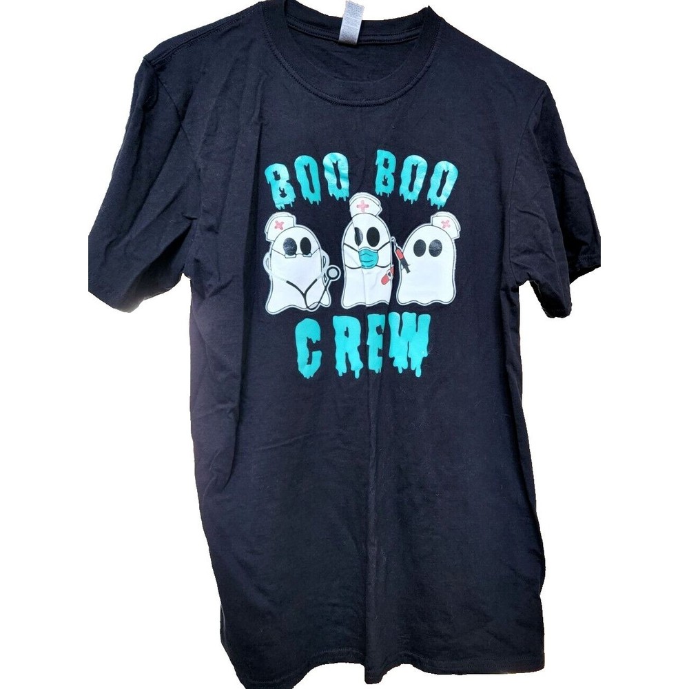 Nurse Halloween T-Shirt 'Boo Boo Crew' Ghosts Size L Medical